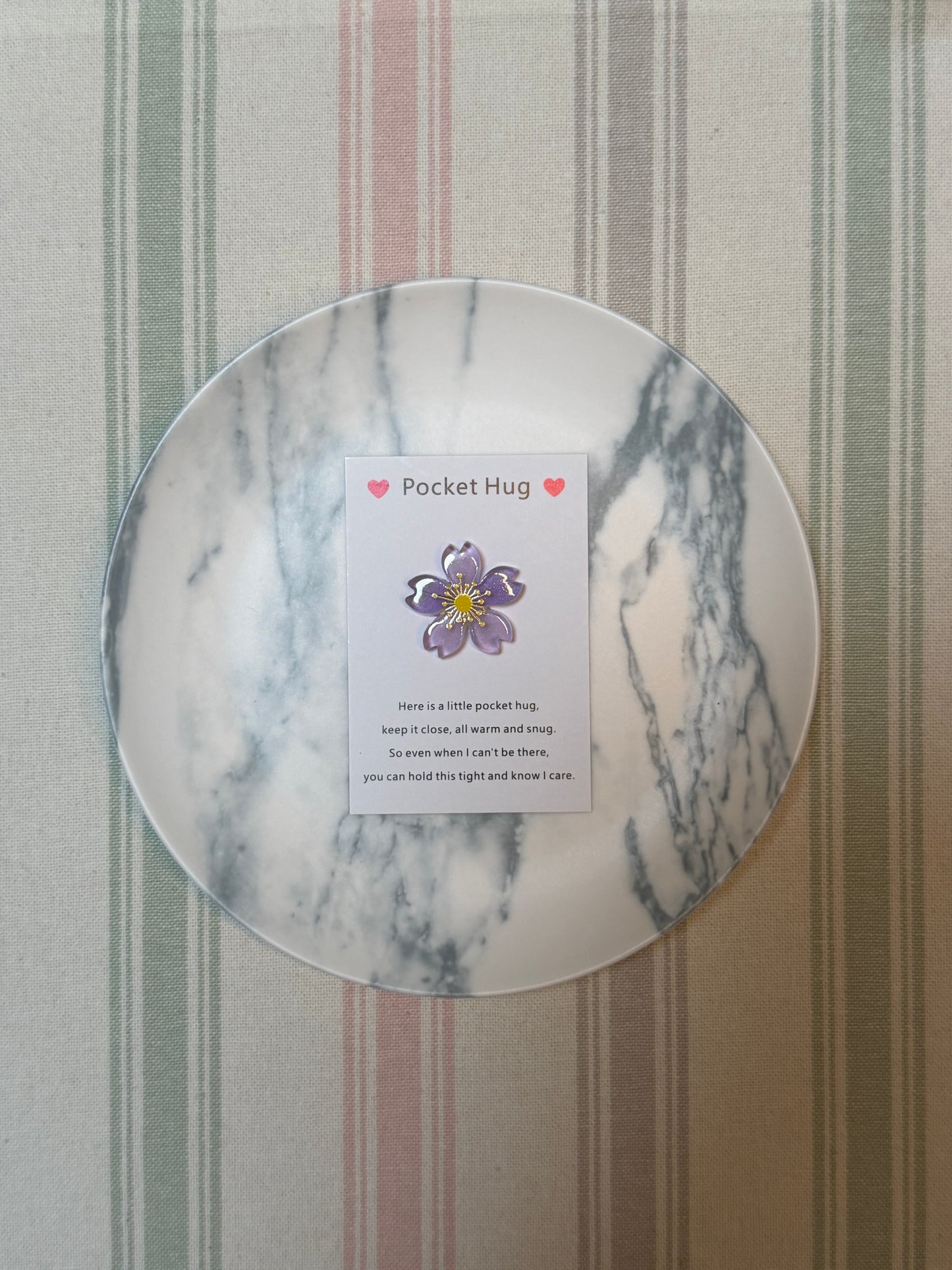 Taphug - Pocket Hug Sakura Flower pocket hug card and keepsake token view 3
