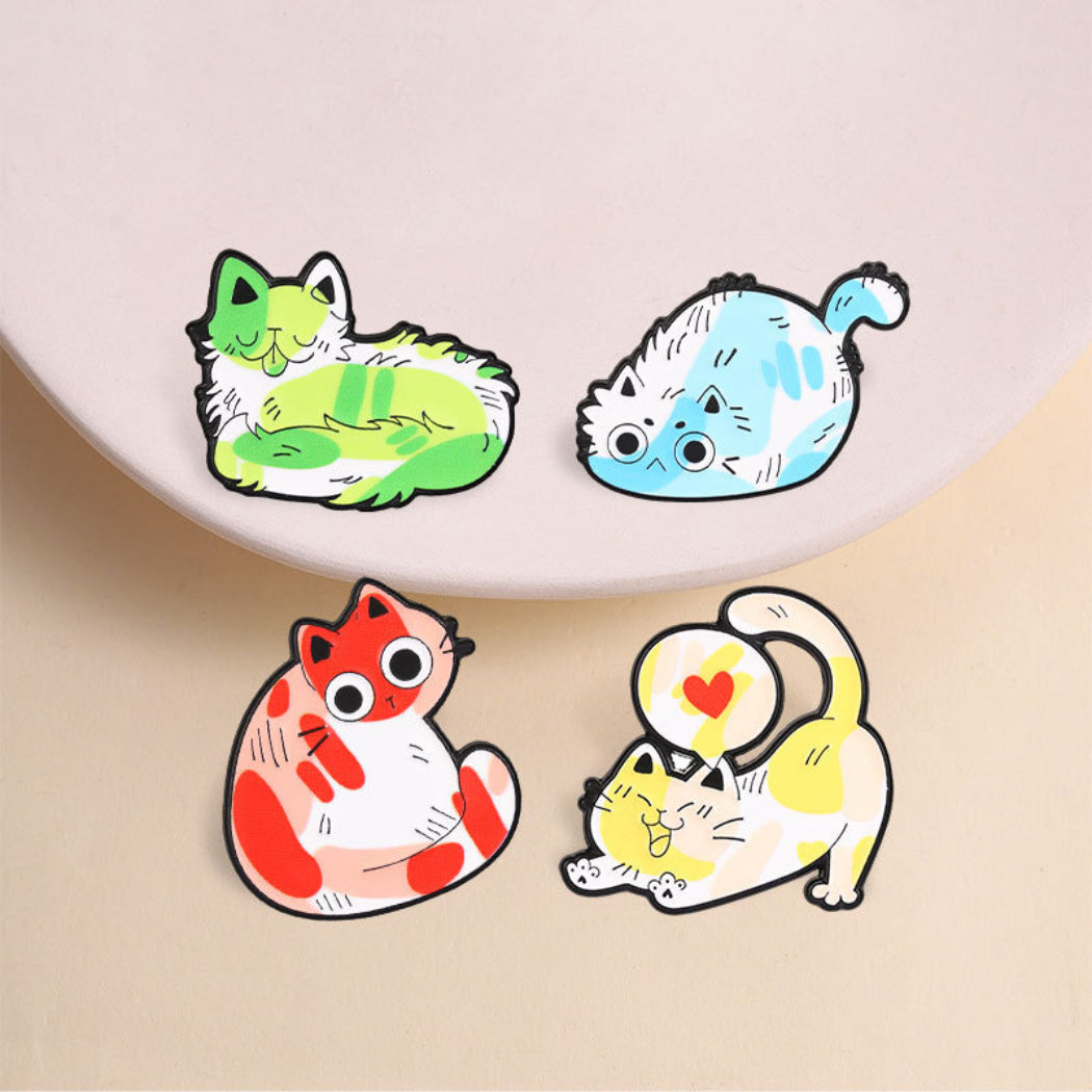 Pinori Colorful Cat Enamel Pin Set