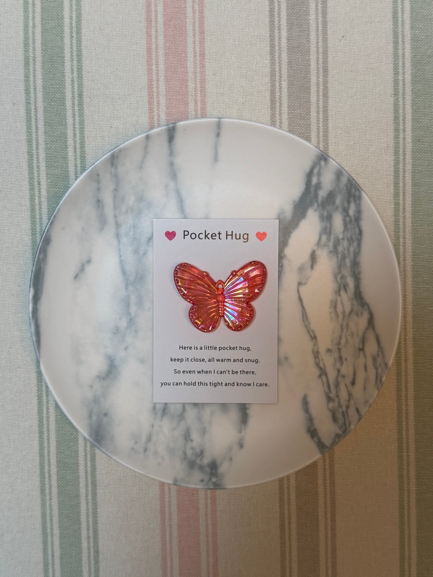 Taphug - Pocket Hug Laser Iridescent Gradient Butterfly pocket hug card and keepsake token view 5