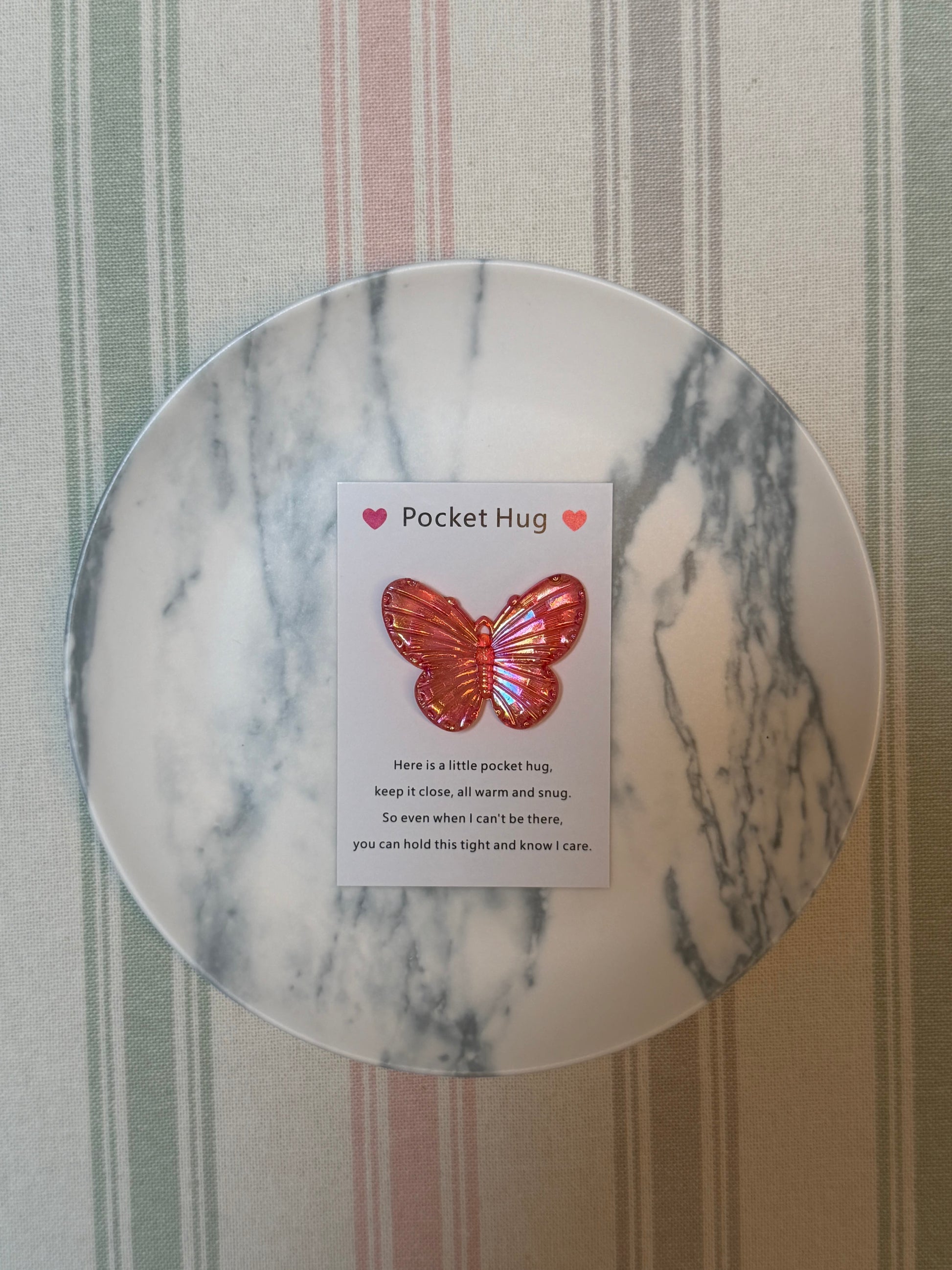 Taphug - Pocket Hug Laser Iridescent Gradient Butterfly pocket hug card and keepsake token view 5