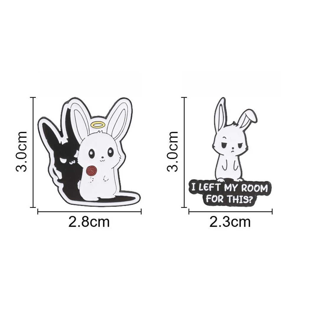 Pinori - Cartoon Rabbit Quote Decorative Pin