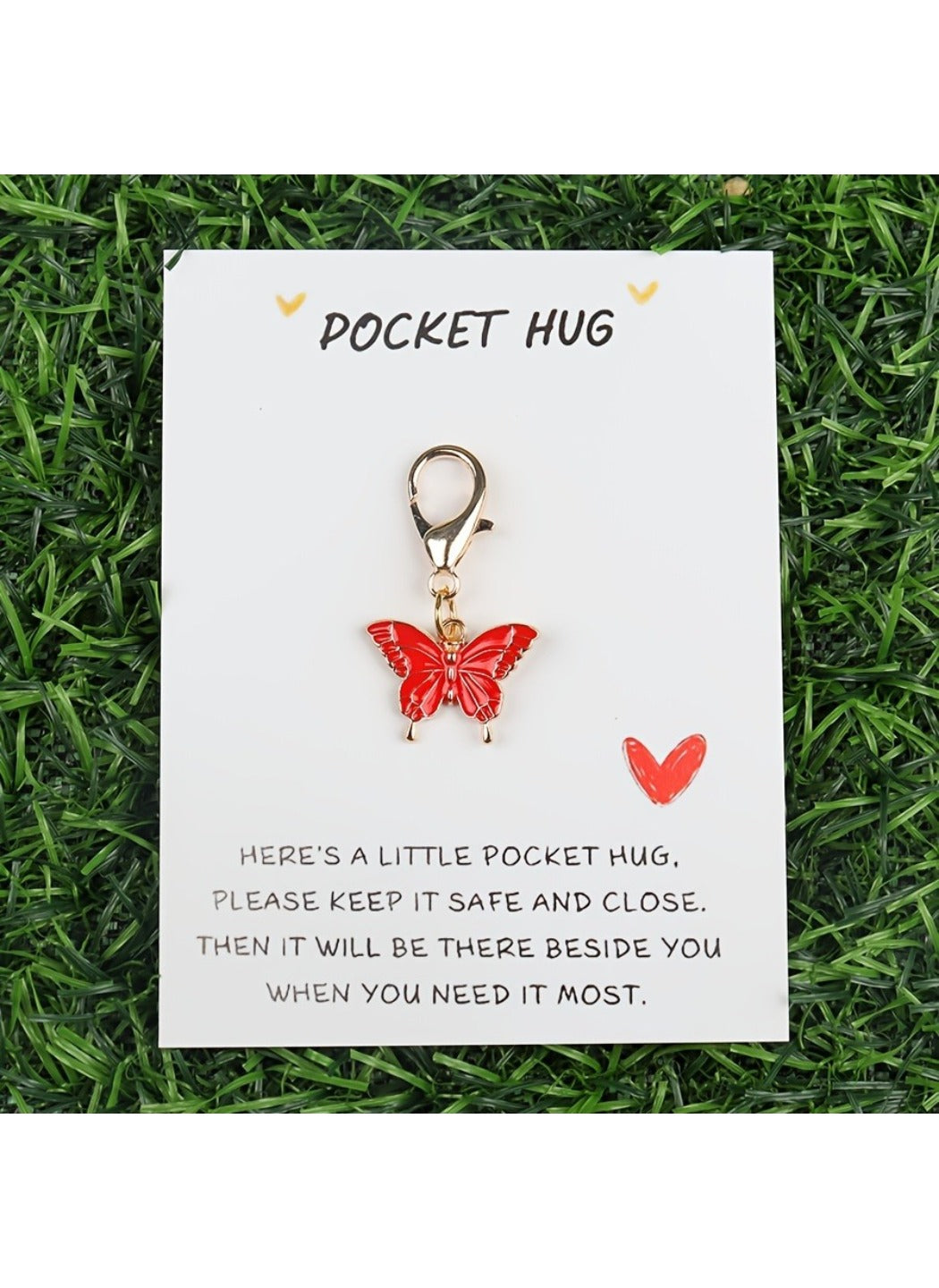 Taphug  - Alloy Pocket Hug Card Butterfly Keychain