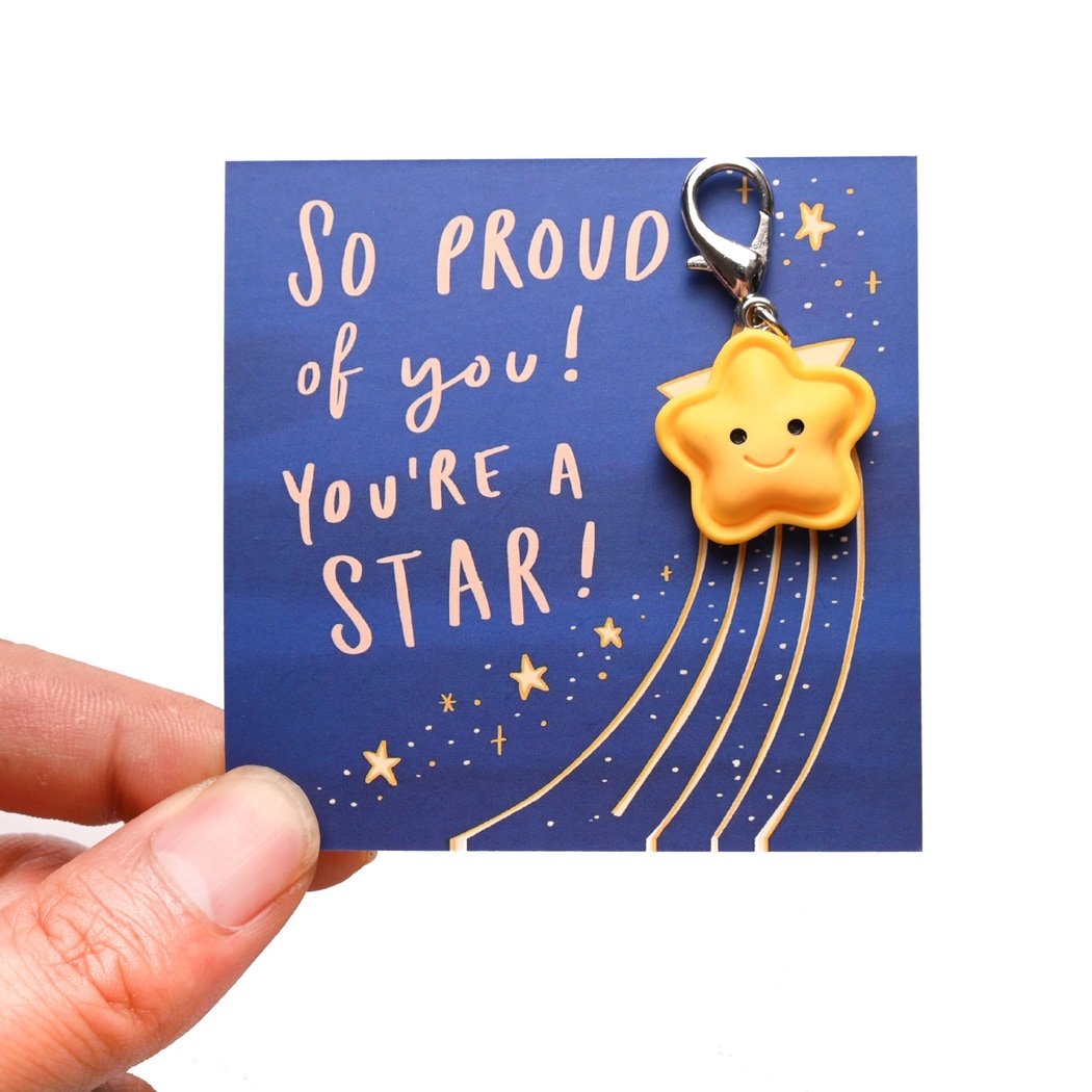 Taphug - Pocket Hug Smiley Face Star Keychain