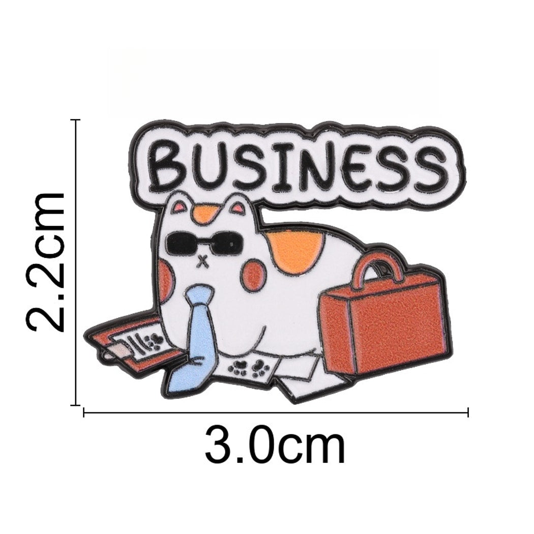Pinori - Business Cat Briefcase Graphic Pin