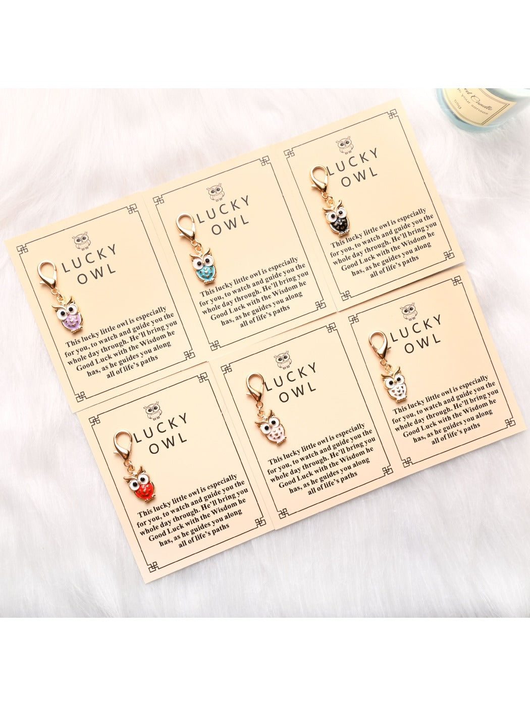 Taphug - Colorful Owl Keychain with Encouragement Card