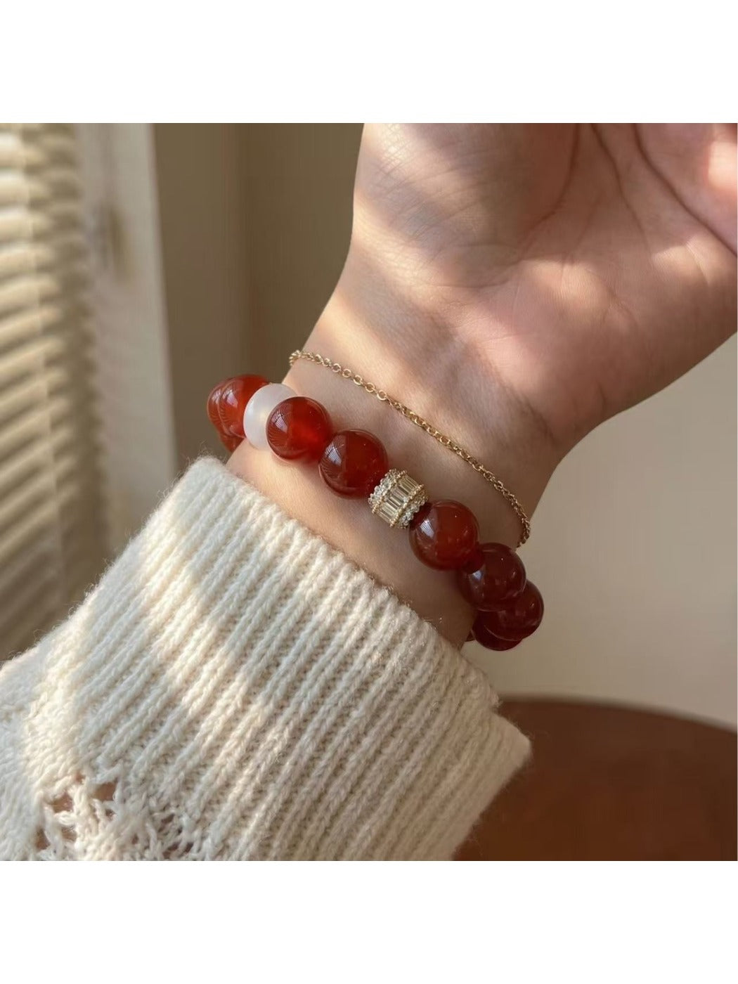Emora - Red Crystal beaded Bracelet