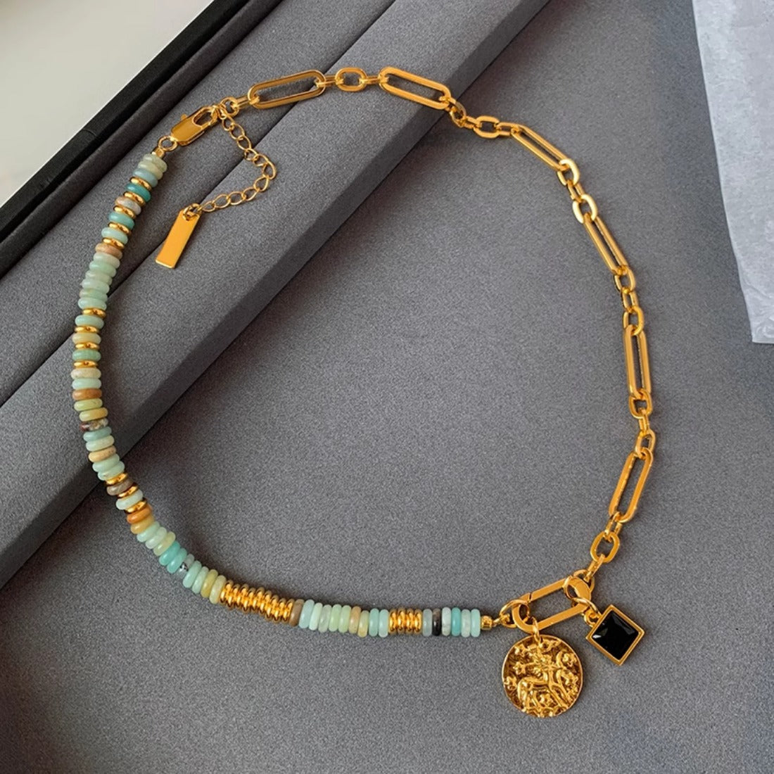 Handmade Beaded Zodiac Stone Necklace – Sweater Chain