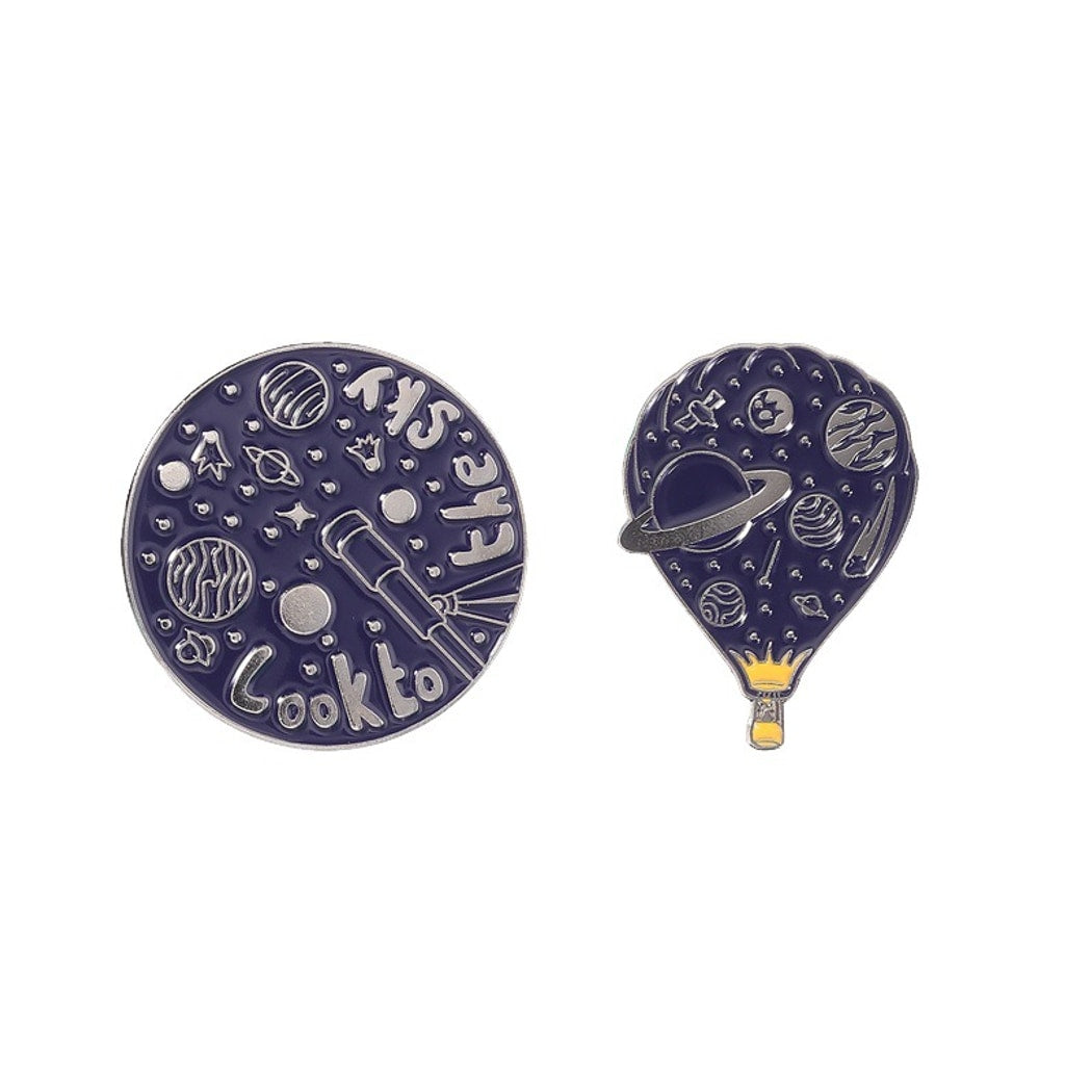 Pinori - Space Theme Letter Planet Decorative Brooch