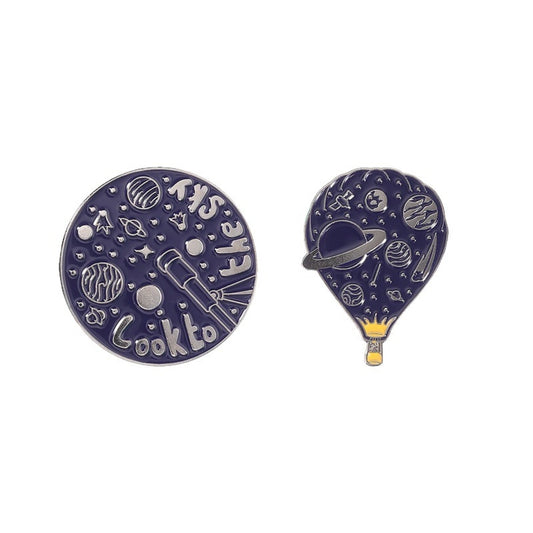 Pinori - Space Theme Letter Planet Decorative Brooch
