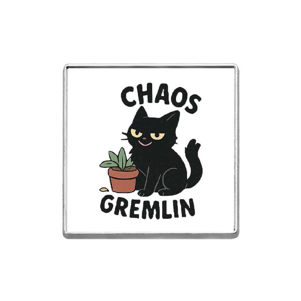 Pinori - Graphic Cat Motif Geometry Pin