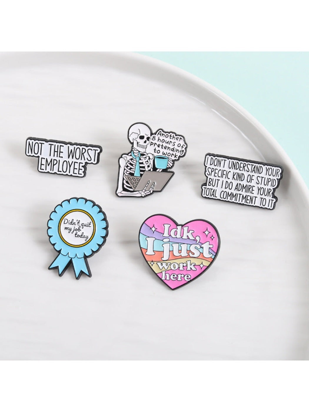 Pinori - Funny Skeleton Office Worker Brooch