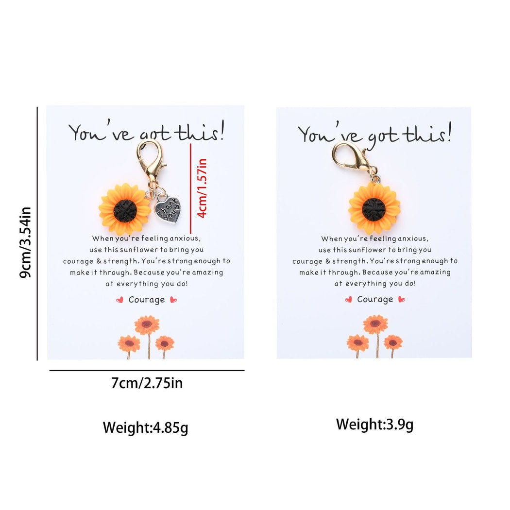 Taphug - Pocket Hug Sunflower and Heart Keychain