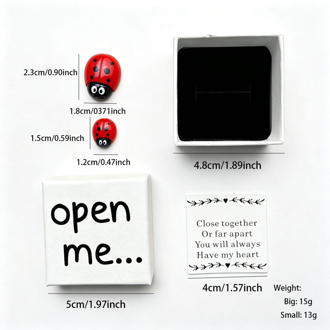 Taphug - Pocket Hug Ladybug Heart Mini Keepsake Box