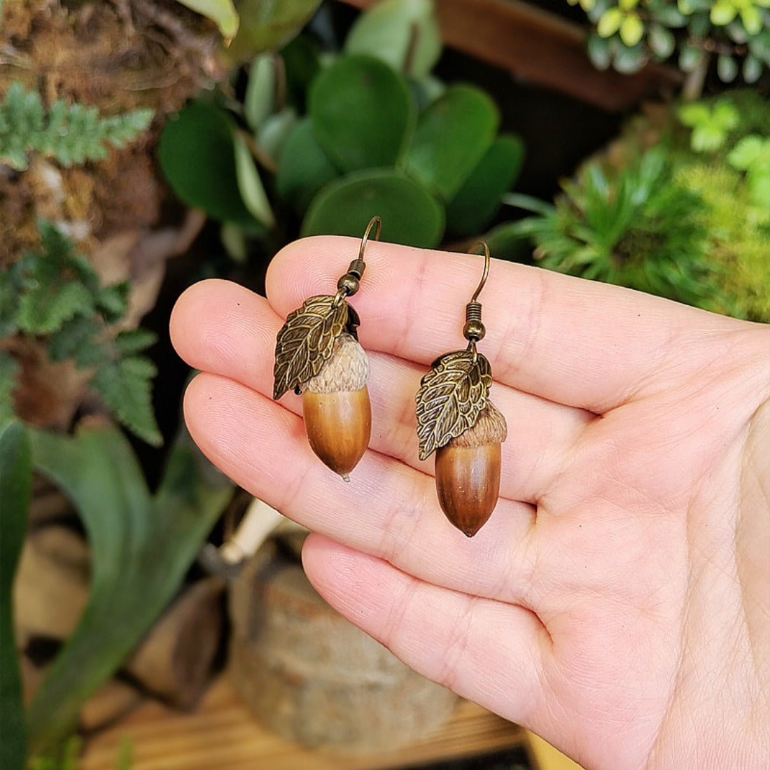 Handcrafted Vintage Natural Nut Earrings