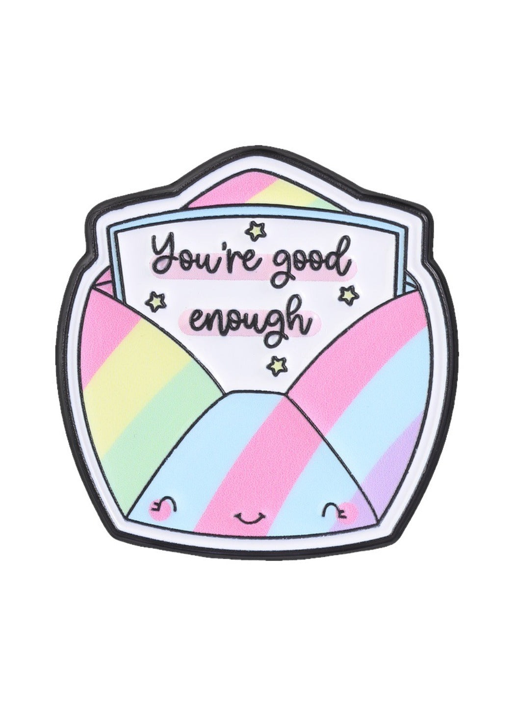 Pinori - Cute Cartoon Rainbow Envelope & Cloud Pin Brooch Badge
