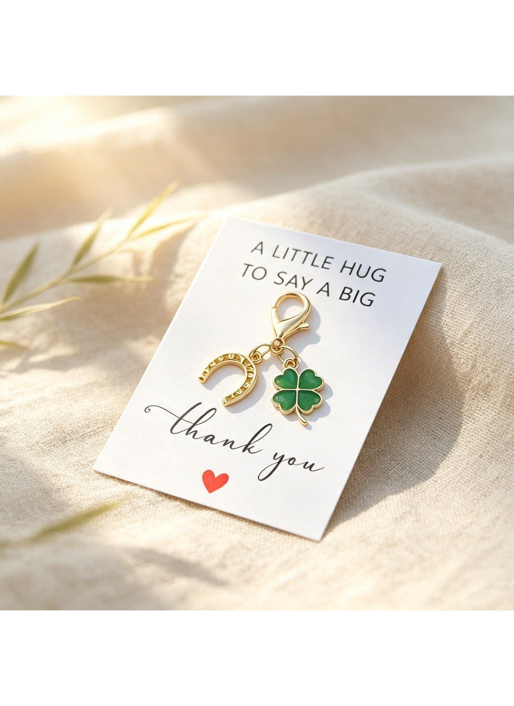 Taphug  - Alloy Pocket Hug Card Clover Horseshoe Keychain