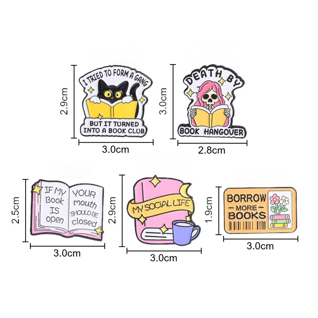 Pinori - Playful Book Theme Brooch Pin