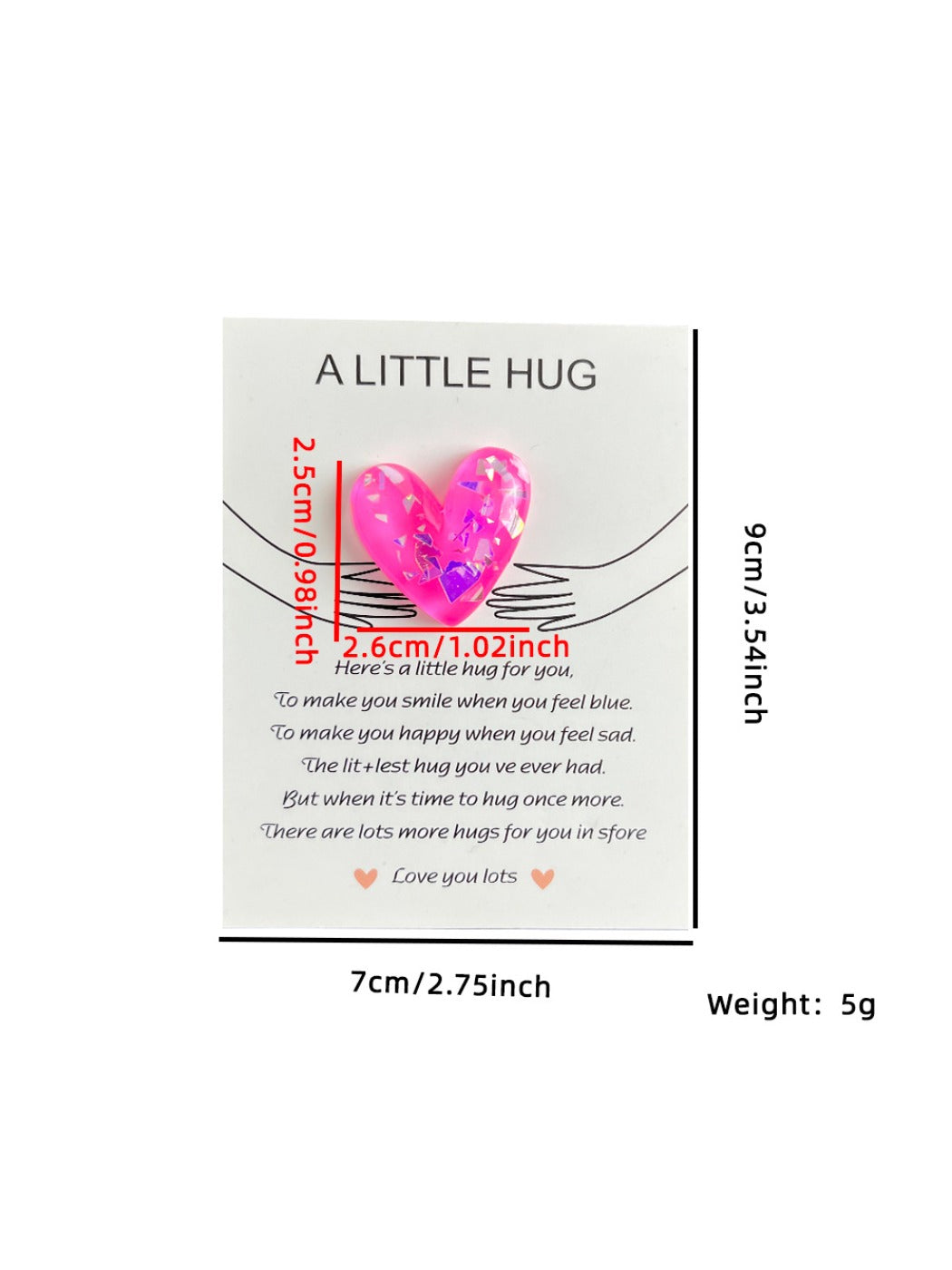 Taphug - Pocket Hug Glitter Heart Gift for Loved Ones