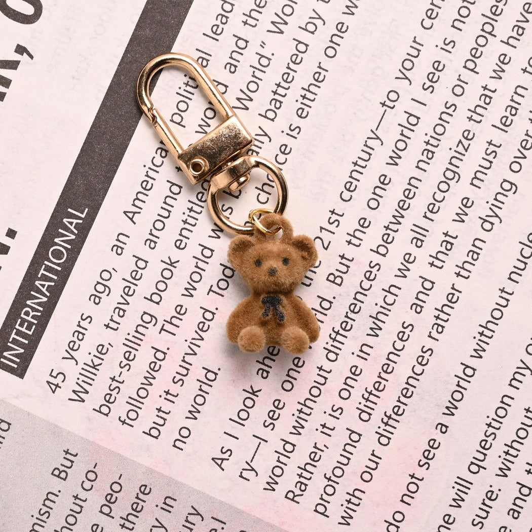 Taphug - Pocket Hug Brown Bow Bear Keychain