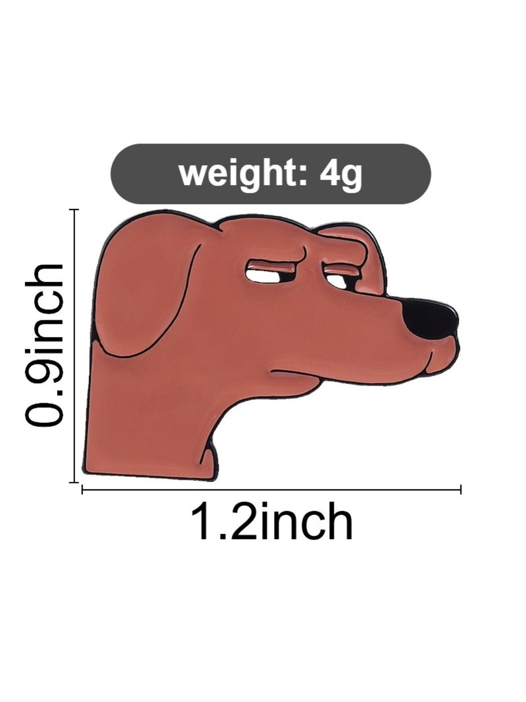 Pinori Funny Winking Dog Brooch novelty pin view 6