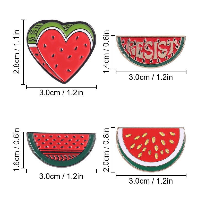 Multiple Styles watermelon enamel pin size chart